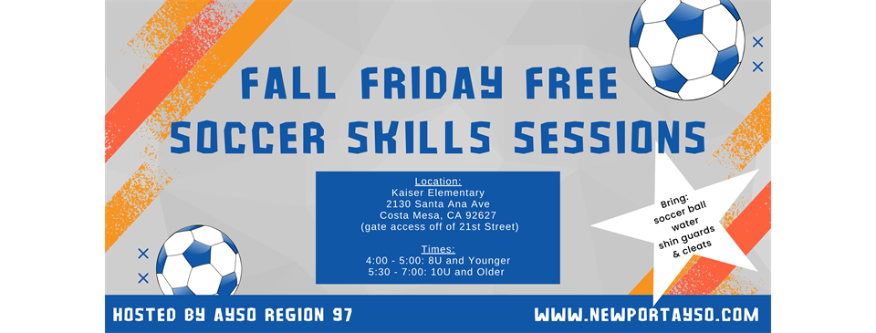 Fall Friday Free Soccer Skills Sessions